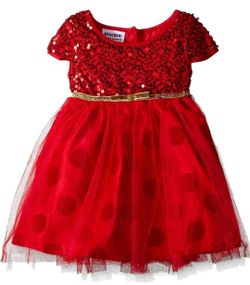 Size 4T BlueBeri Girls Red Sequin Dot Costume Dress
