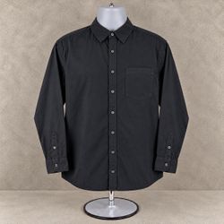 Amazon Essentials Mens XXL Black Button Down Shirt Long Sleeve 100% Cotton New