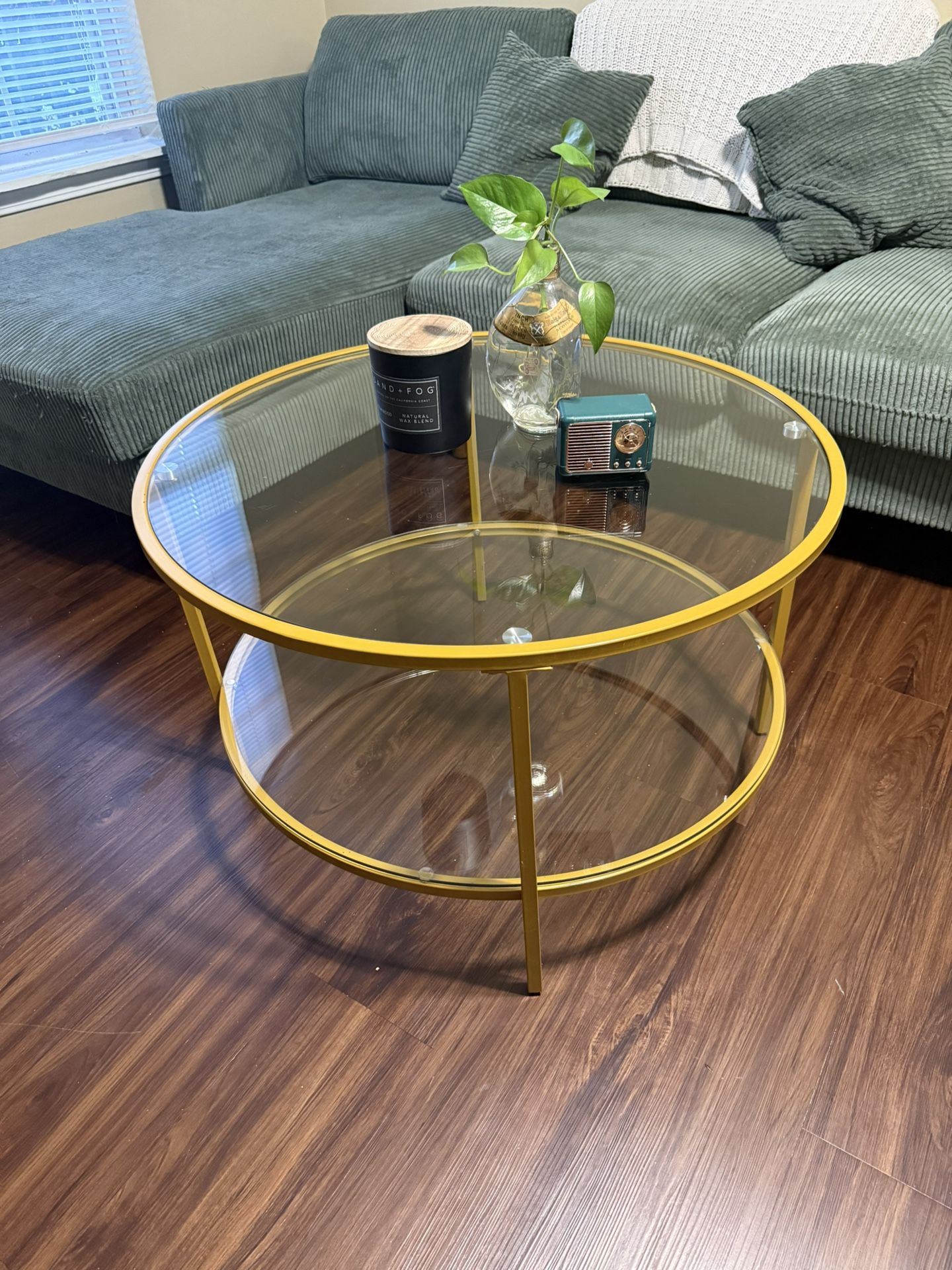 Two Tier Round Glass table