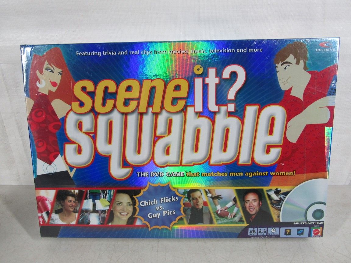 Scene it SQUABBLE "Chick Flicks Vs. Guy Pics" DVD Game 2006-New