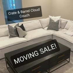 Crate & Barrel Lotus Sectional Couch Sofa