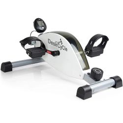 DeskCycle Under Desk Bike Pedal Exerciser with Standard Height - Stationary Bikes for Home & Office (White)
