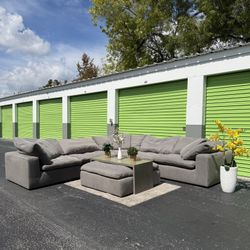 Nixon Gray 7-Piece Cloud Sectional Couch - City Furniture