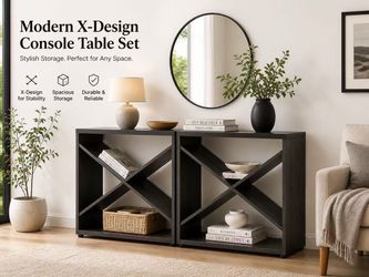 Modern X-Design Console Table Set