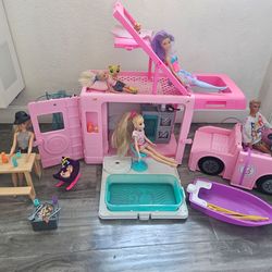 Barbie camper and barbies included