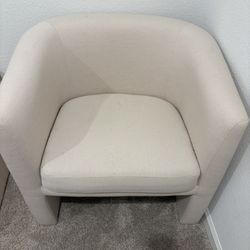 TWO White Chairs (Threshold Vernon Barrel Accent Chair)