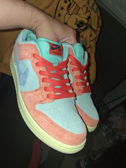 SIZE 9 DS NIKE SB DUNK LOW ORANGE EMERALD RISE