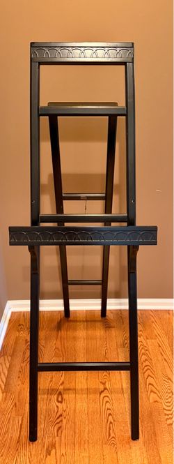 Decorative Black Wood Artist Easel | Display Stand | Folding Gallery Style 58”