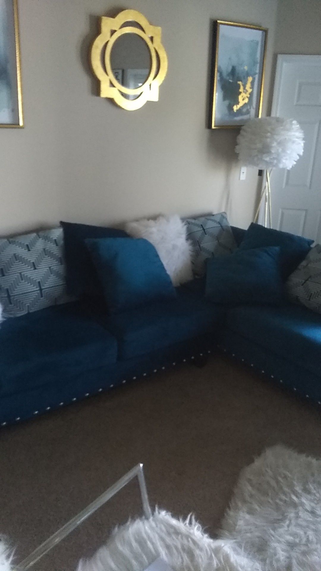 Blue sectional for sale 300 this is a sectional