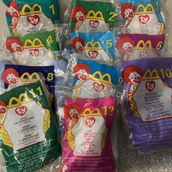 VERY RARE LOT OF “TEENIE BEANIE BABIES” - ALL FROM MCDONALDS HAPPY MEALS IN THE LATE 90’s