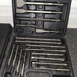 🧰 17pcs Heavy-Duty SDS Plus Drill & Chisel Bit Set – Professional Masonry Tool Kit– Free Gift 🎁 