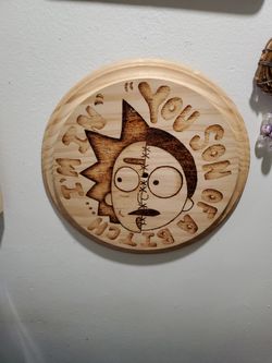 Rick N Morty Wood Burn