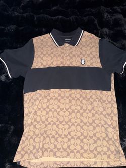 Authentic Coach Signature Monogram Polo Shirt - Size Medium
