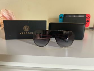 Versace Shield Sunglasses – Black/Gold | Authentic w/ Case + Box