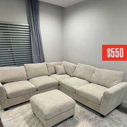 Brand New Sectional Sofa With Ottoman New In Box 