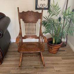 Solid Oak Rocking Chair
