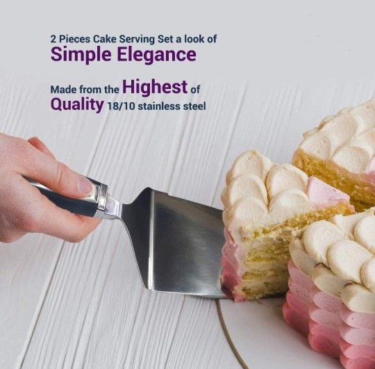 NEW Cake Knife cutter and Spatula Set for Cakes and Baked Goods | Wedding Cake Cutting Server Set of 2 pcs Cake Knife and Serving Spatula