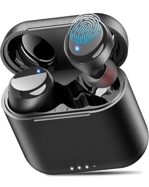 Wireless Earbuds, Bluetooth 5.3 Ear Buds, Stereo Sound in Ear Headphones, 50 Hours Playtime, Wireless Charging Case, APP Customizable EQs, IPX8 Waterp