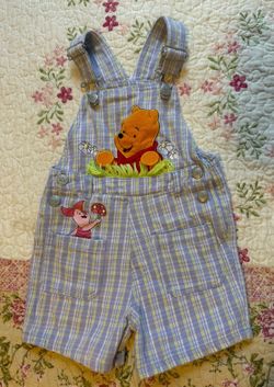 Winnie the pooh vintage shortalls