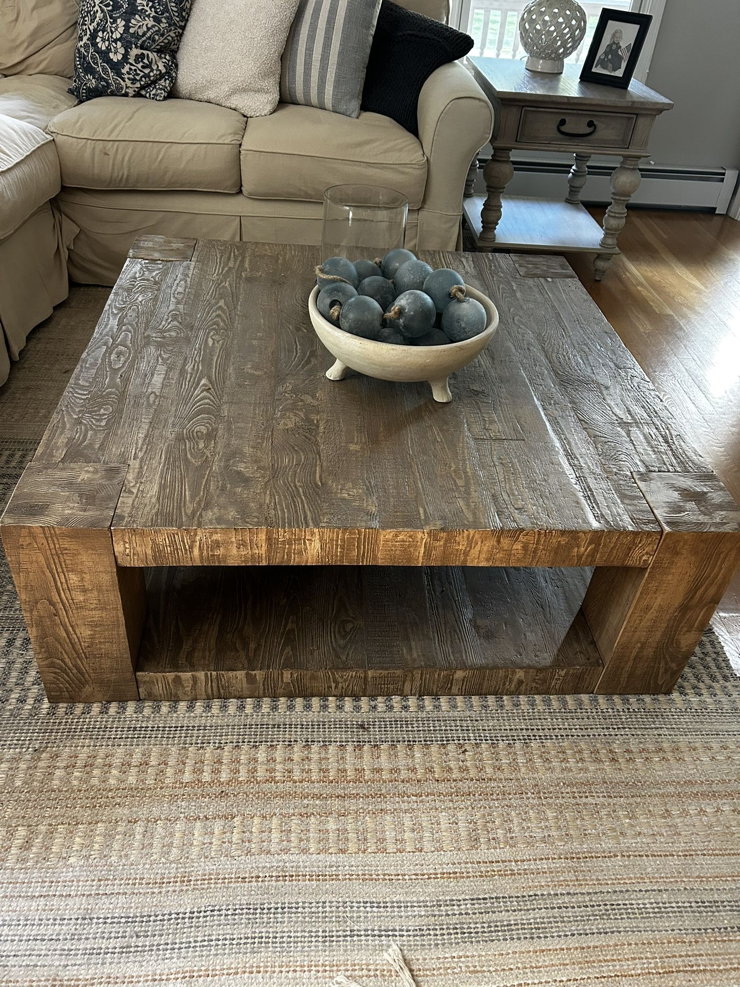 Pottery Barn Rockport Square Reclaimed wood Coffee Table