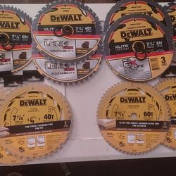 New DeWalt 7 1/4" Circular Saw Blades - 24T 40T 60T