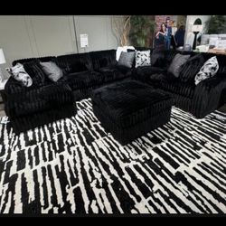 Brand New Super Plush Midnight Madness Sectional 