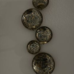 Mosaic Gold Wall Sconce – Decorative Candle Holder (2)