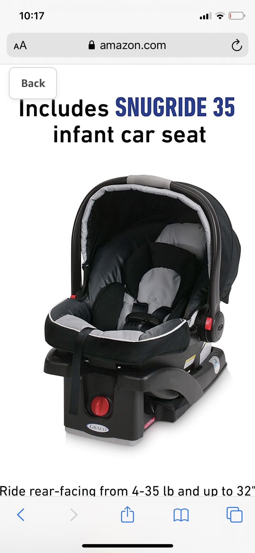 Graco SnugRide 35 Click Connect Infant Car Seat
