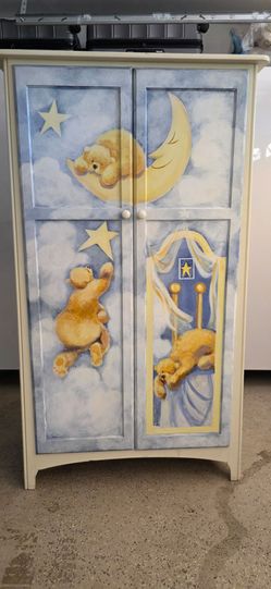 Ragazzi Nursery Armoire / Wardrobe Teddy Bear Hand Painted