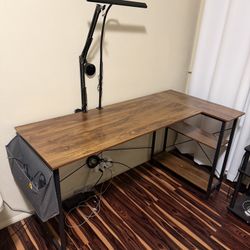 55” Computer Desk with Shelves 