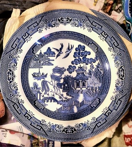 Churchill Blue Willow Dinner Plates Set Of 6 Made In England 10.25"