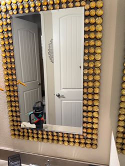Decorative Mirrors with Gold Accents