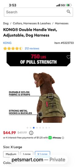 KONG® Double Handle Vest, Adjustable, Dog Harness