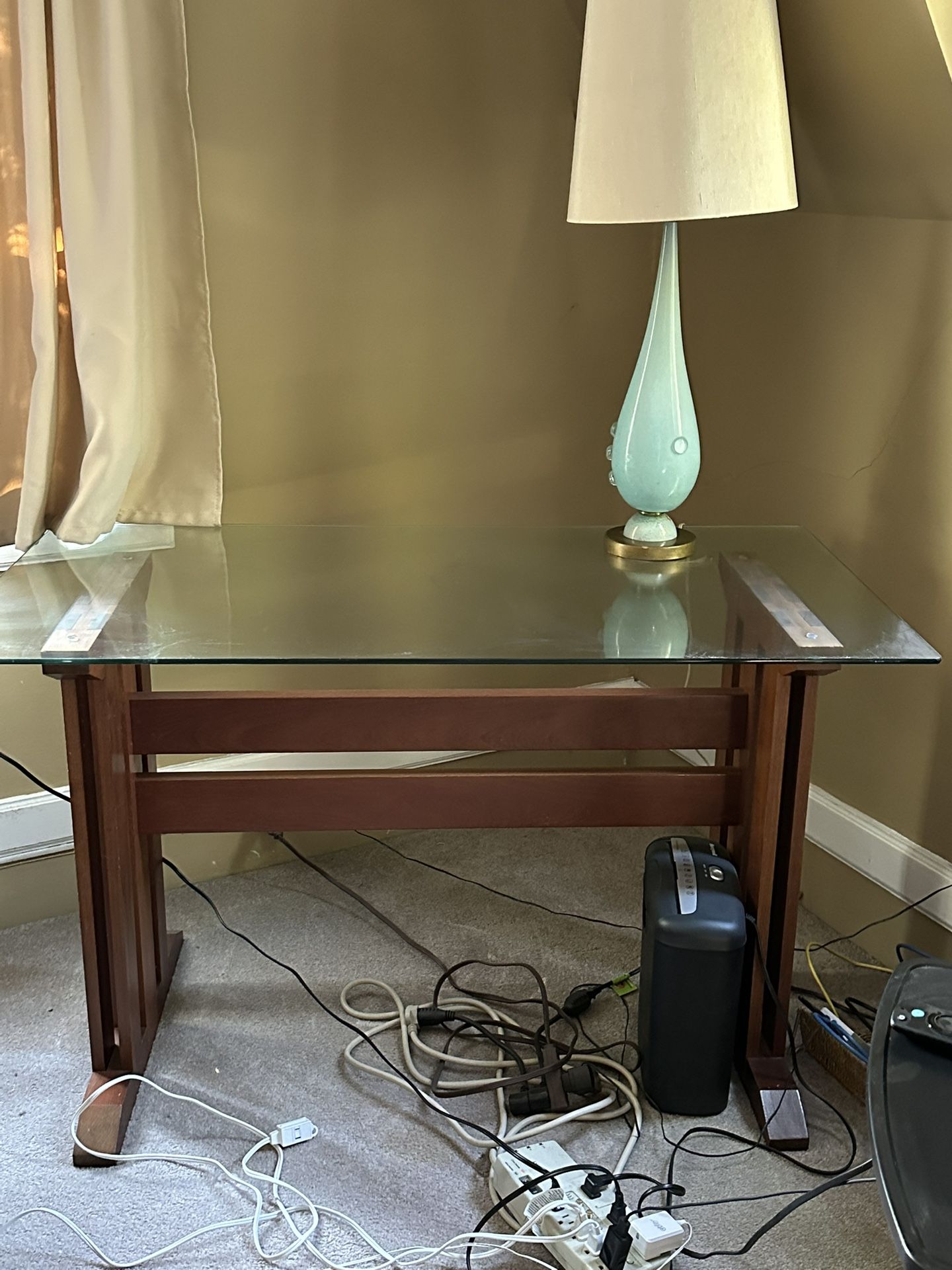 Scandinavian Style Glass Top Desk/table