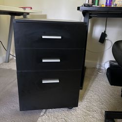 Black 3 Drawer File Cabinet 