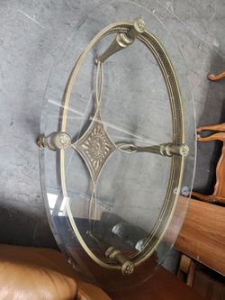 Oval Glass Top Coffee Table