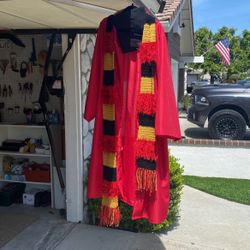 Graduation Cap And Gown And Scarf 