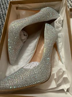 Silver high heels