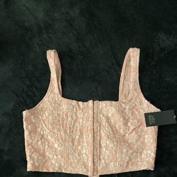 Light Pink Foral Crop Top