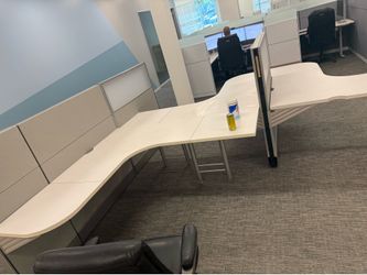 L-Shaped Office Cubicle Workstation Desk
