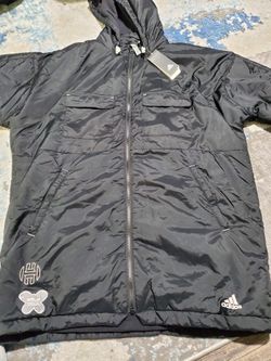 Adidas James Harden Parka ￼Black Men’s Size Large Jacket Full Zip￼ ￼HB5422 $180