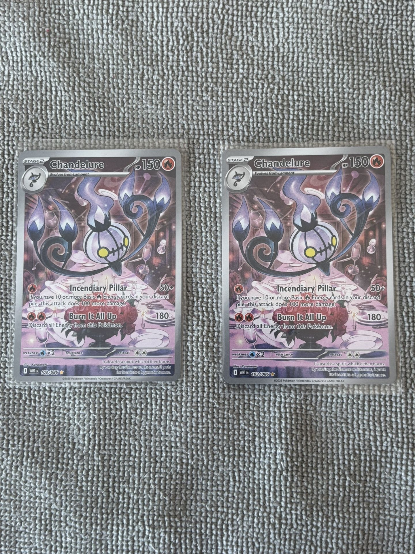 2x Chandelure 103/086 - White Flare Holo - NM - Pokemon TCG