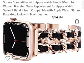 Surace Compatible with Apple Watch Bands 40mm for Women Bracelet Chain Replacement for Apple Watch Series 7 Band 41mm Compatible with Apple Watch 38mm