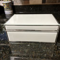 White Glass Jewelry Box