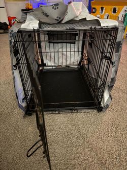 Medium dog crate with crate cover