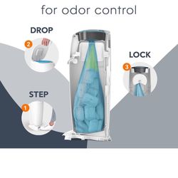 Playtex Diaper Genie Complete Pail with Built-In Odor Controlling Antimicrobial +8 Pail Refill