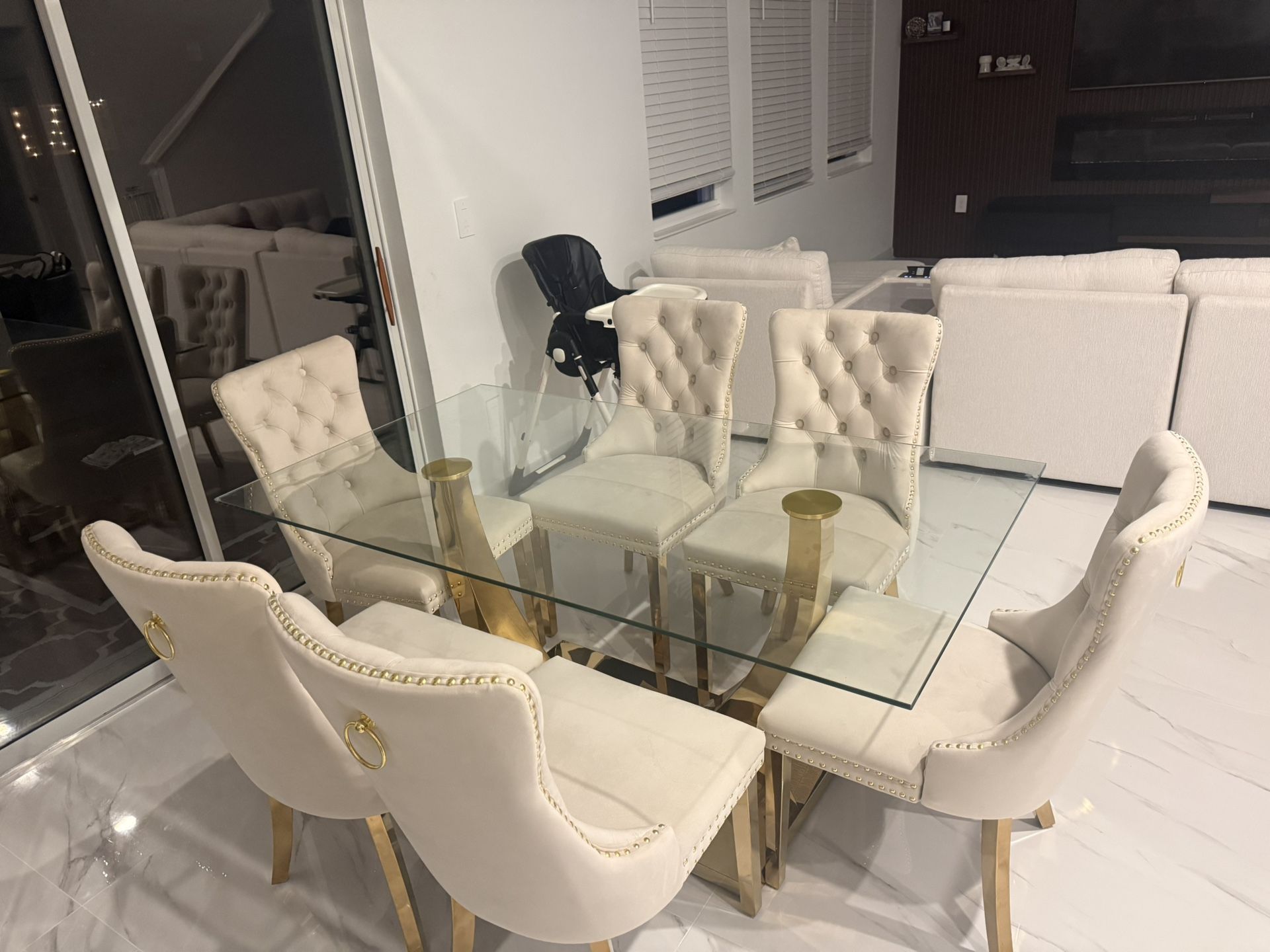 Glass Dining Table With 6 Chairs