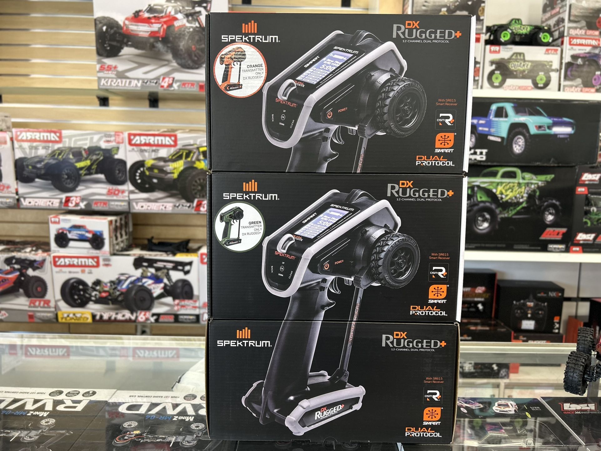 Spektrum DX Rugged + 12- Channel Dual Protocol Transmitter + SR615 Receiver