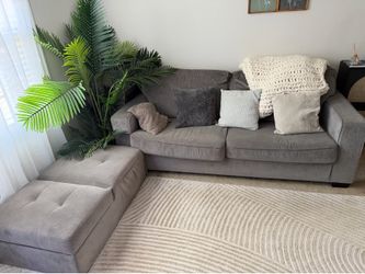 Gray Sofa + Matching Ottoman – Excellent Condition