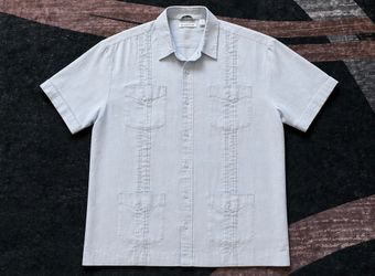 Cubavera XL 100% Linen Guayabera shirt light blue